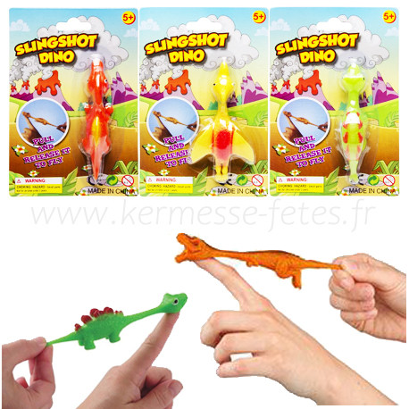 Lande dinosaure - Jouet à doigts - Jouet catapulte - Élastique - Doigt  volant - Dinosaure pour enfants
